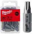 Бита MILWAUKEE, TX15, 25мм, (25шт)