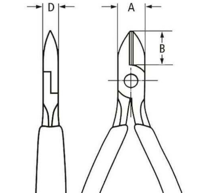 Кусачки боковые (бокорезы) для электроники, Ø3,0мм, 125мм KNIPEX 76 03 125, хромированные