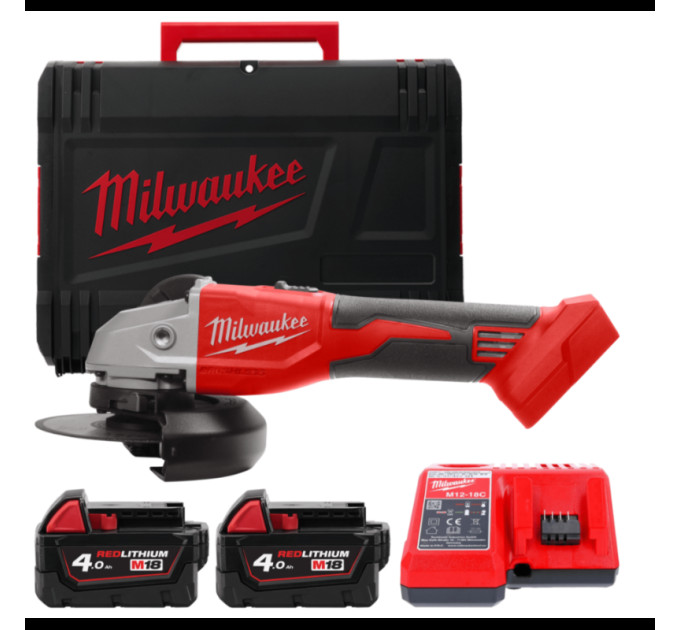 Шлифмашина угловая - болгарка аккумуляторная бесщёточная MILWAUKEE Ø125мм M18 BLSAG125X-402X