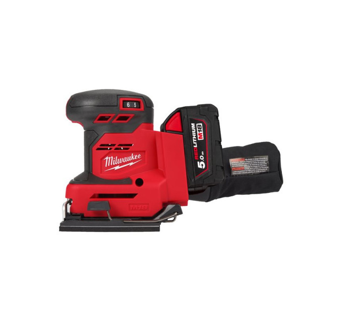 Шліфмашина вібраційна акумуляторна MILWAUKEE M18 BQSS-502B (ЗУ+2акк.Х5Ач+сумка)