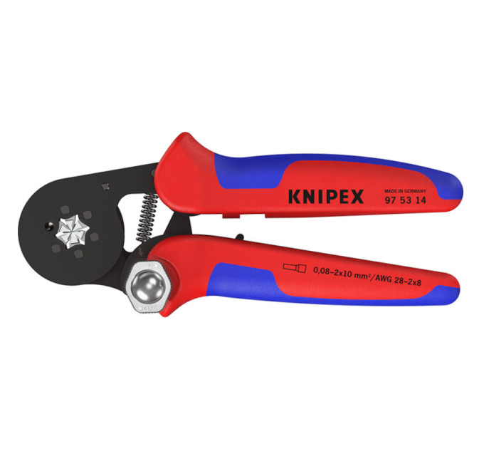 Инструмент для обжима контактных гильз 0,8-16,0мм², с автонастройкой KNIPEX 97 53 14,фосфатированный