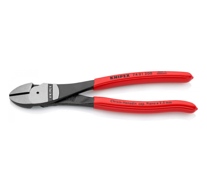Кусачки боковые (бокорезы) особой мощности, Ø4,2мм, 200мм KNIPEX 74 01 200, фосфатированные