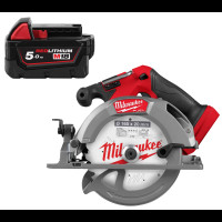 Пила дисковая акумуляторная бесщёточная MILWAUKEE M18 FCS552-0, Ø165мм (каркас) + M18 B5 подарок