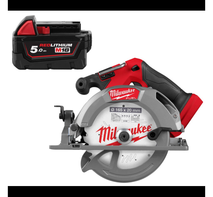 Пила дисковая акумуляторная бесщёточная MILWAUKEE M18 FCS552-0, Ø165мм (каркас) + M18 B5 подарок