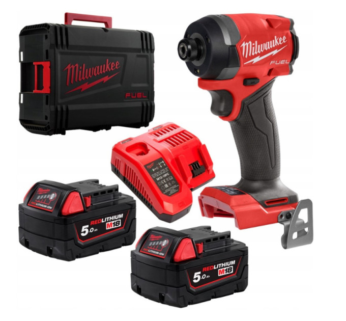 Шуруповерт ударний акумуляторний безщітковий MILWAUKEE (226 Нм) M18 FID3-502X (ЗУ+2ак.Х5Ач+HDкейс),