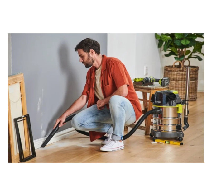 Пылесос аккумуляторный строительный RYOBI R18WDV-0 ONE+ (18л)