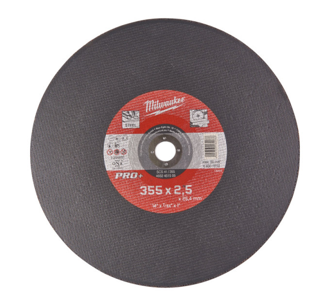 Диск отрезной по металлу MILWAUKEE, SC 41/355х2,5мм, Ø355мм