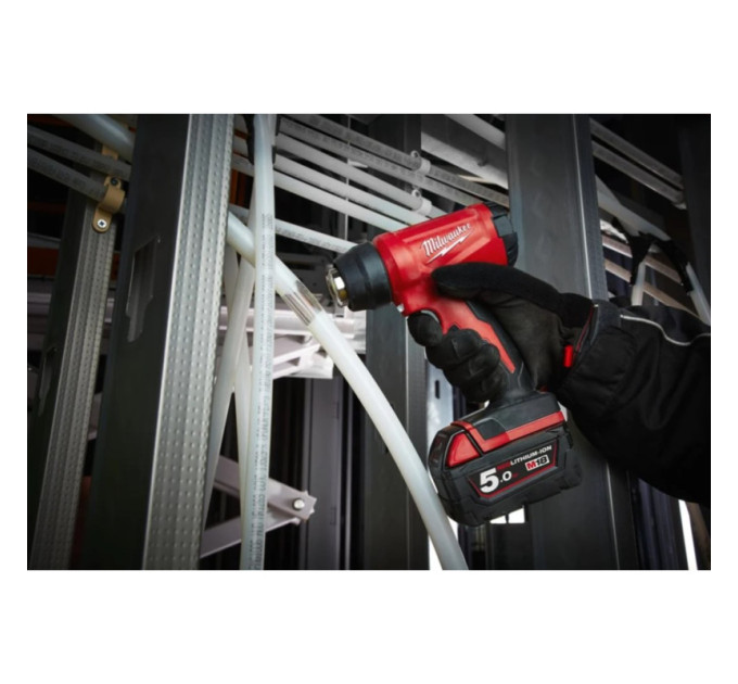 Пистолет горячего воздуха - фен аккумуляторный MILWAUKEE M18 BHG-502C (ЗУ+2акк.Х5Ач+кейс)