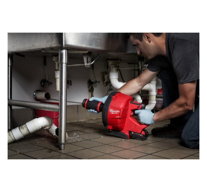 Машина прочистная аккумуляторная MILWAUKEE M18 FDCPF10-0C трос 10м (каркас+ведро)