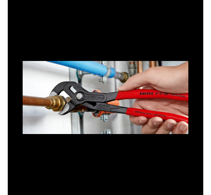 Клещи сантехнические переставные высокотехнологические, Ø50мм Cobra KNIPEX 87 01 250, фосфат
