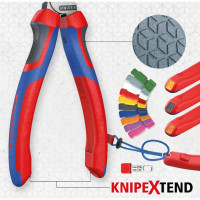 Пассатижи (плоскогубцы) особой мощности Ø11,5мм, 180мм KNIPEX 02 02 180, фосфатированные