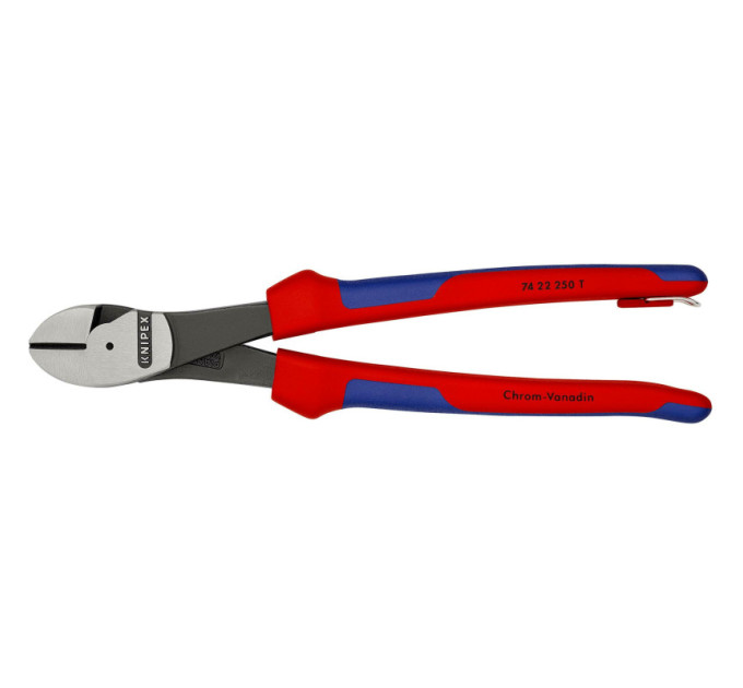 Кусачки боковые (бокорезы) особой мощности, 12 °, Ø4,6мм, 250мм KNIPEX 74 22 250 T, фосфатированные