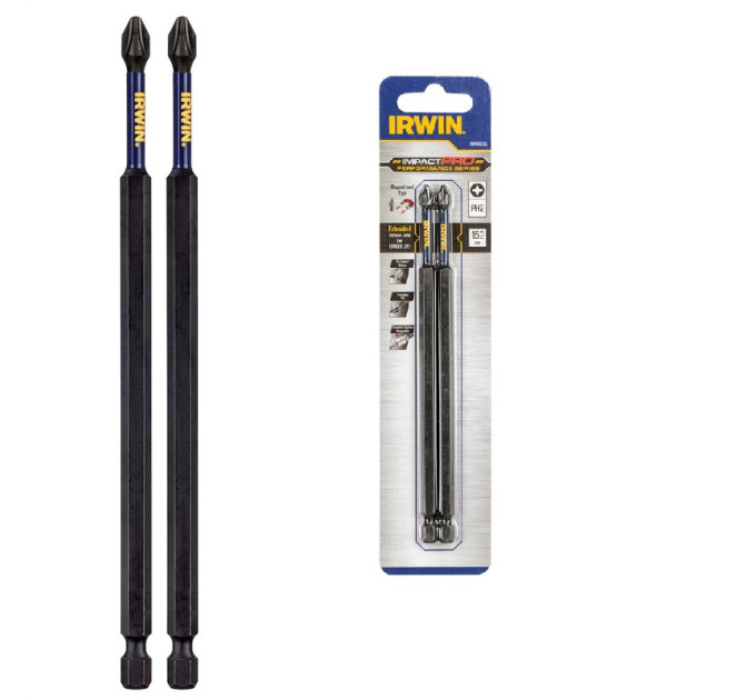 Бита IMPACT PRO 1/4"/152мм PH2 2шт, IRWIN