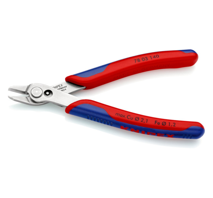 Кусачки Electronic Super Knips XL Ø2,1мм, 140мм KNIPEX 78 03 140 SB (в блистере)
