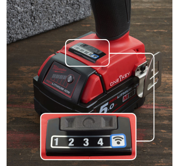 Дрель-шуруповёрт аккумуляторная бесщёточная ударная MILWAUKEE M18 ONEPD2-0X (135Нм) (каркас+HDкейс)