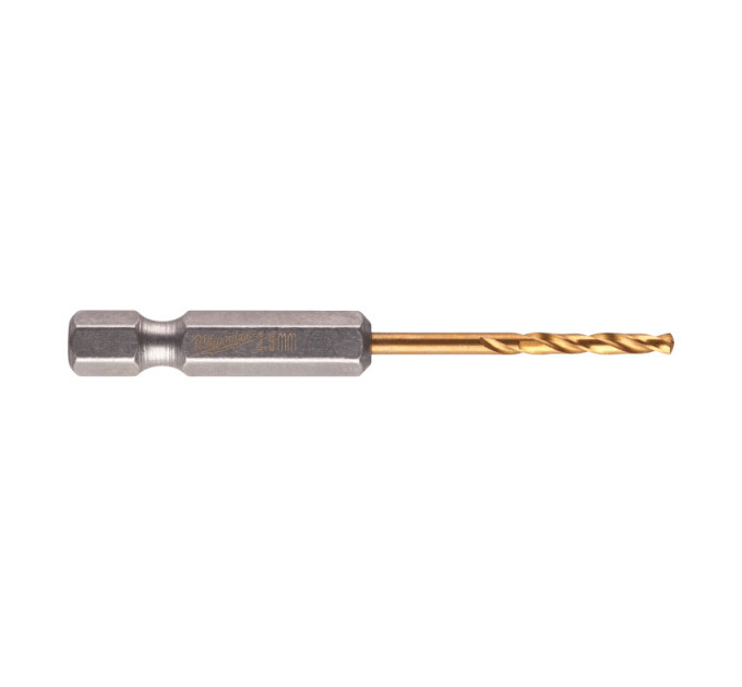 Свердло по металу RedHEX SHOCKWAVE™ HSS-TiN MILWAUKEE, Ø2,5х62х19мм, (2шт)