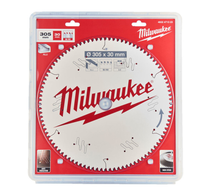 Диск пильний по алюмінію PFTE MILWAUKEE, Ø305х30х3, 0мм, 96 зуб.