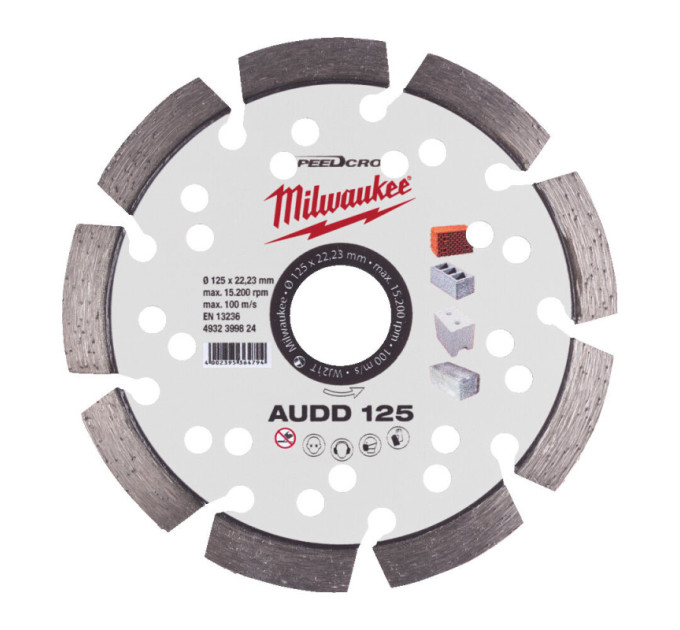 Диск алмазный Speedcross MILWAUKEE AUDD 125, Ø125мм (бетон, кирпич, асфальт)