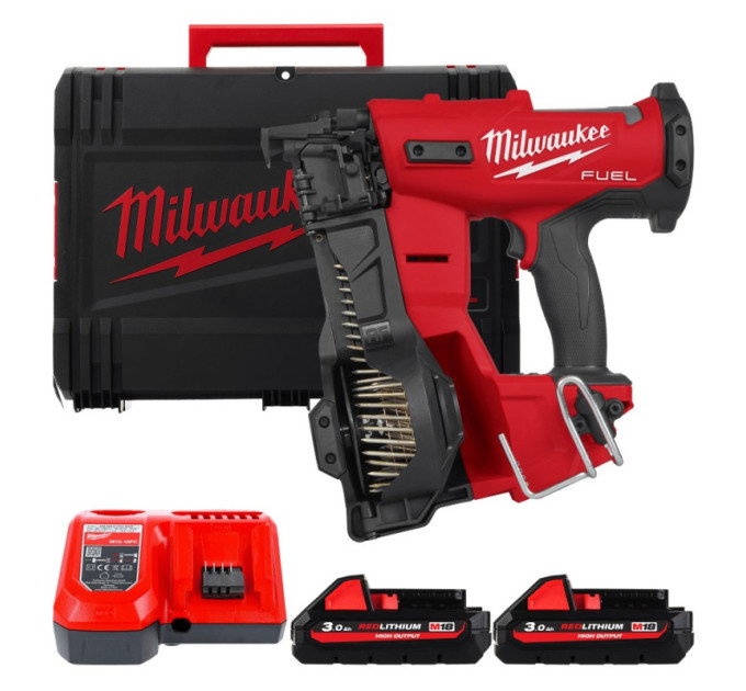 Пистолет гвоздозабивной аккумуляторный бесщёточный MILWAUKEE M18 FRCN45-302X (19-45мм) (ЗУ+2Х3Ач)