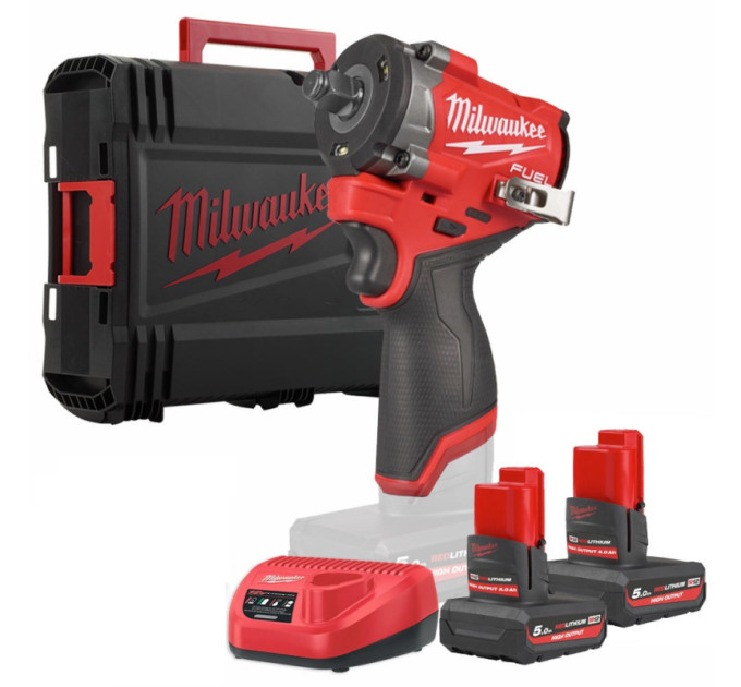 Гайковерт аккумуляторный бесщёточный MILWAUKEE 1/2" (746 Нм) M12 FCIWF12G3-502X,с кольцом