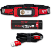 Фонарь светодиодный аккумуляторный налобный (зарядка через USB) MILWAUKEE L4 HL-VIS-301