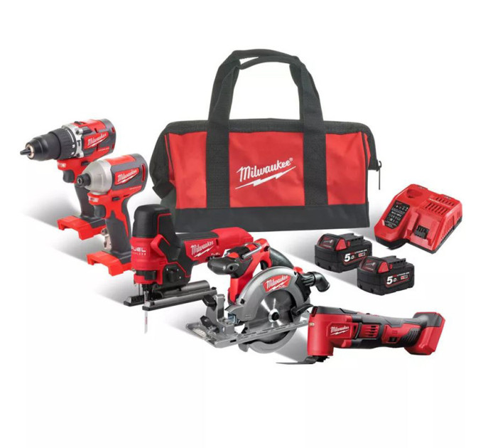Набор из 5ти инструментов аккумуляторных бесщеточных MILWAUKEE M18 FPP5K-502B