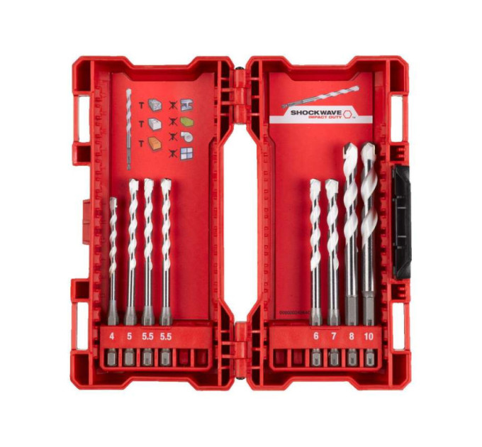 Набір свердел універсальних ShW HEX MILWAUKEE (8шт) (4-10мм)