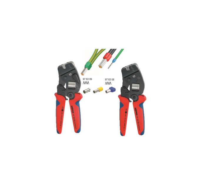 Инструмент для обжима контактных гильз 0,8-10,0мм², с автонастройкой KNIPEX 97 62 145 А, фосфат