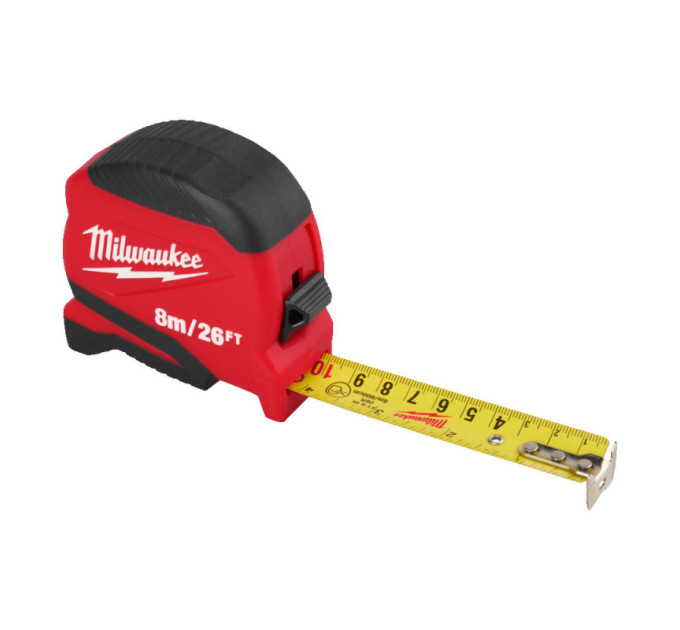 Рулетка Pro Compact MILWAUKEE (Gen 2), 8м/26фт, (25мм)