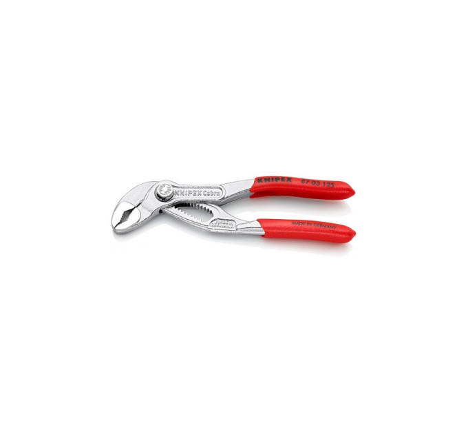 Клещи сантехнические переставные высокотехнологические Ø25мм Cobra KNIPEX 87 03 125, хромированные