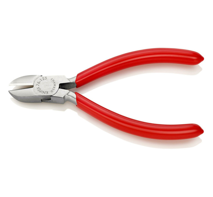 Кусачки боковые (бокорезы) для электроники, Ø3,0мм, 125мм KNIPEX 76 03 125, хромированные