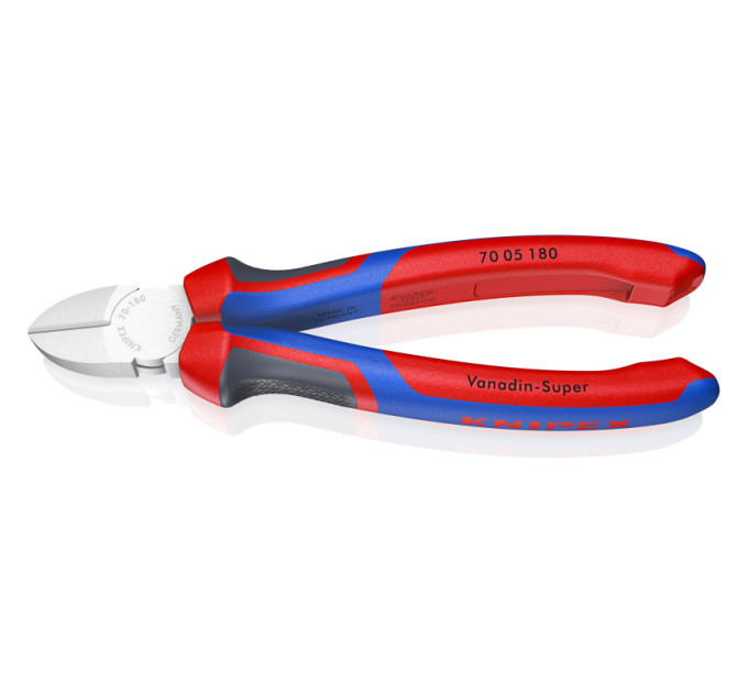 Кусачки боковые (бокорезы), Ø4,0мм, 180мм KNIPEX 70 05 180, хромированные