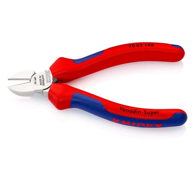 Кусачки боковые (бокорезы), Ø4,0мм, 140мм KNIPEX 70 05 140, хромированные