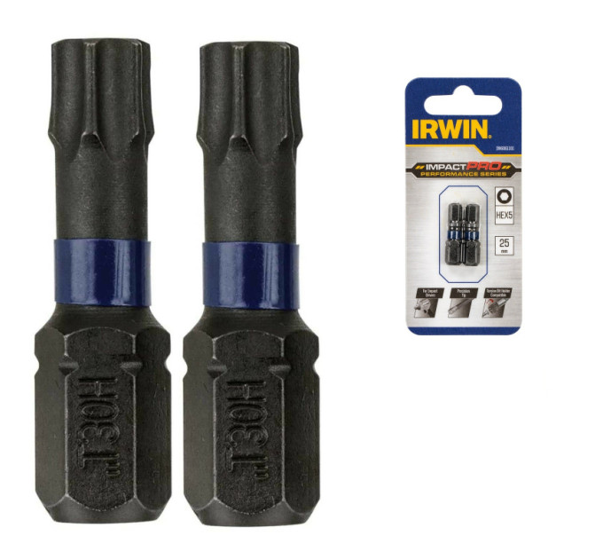 Бита IMPACT PRO 1/4"/25мм TX25 2шт, IRWIN