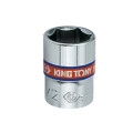 Головка торцевая хромированная 1/4" KING TONY, 3/8", (6 гранн.)