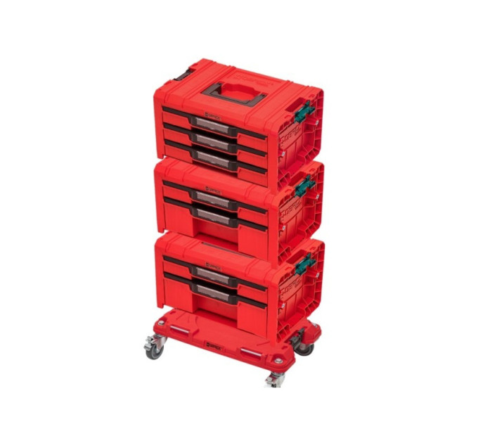 Набор ящиков QBRICK SYSTEM PRO RED DRAWER WORKSHOP SET 6, 2.0 RUHD мобильный шкаф (525x345x885мм)