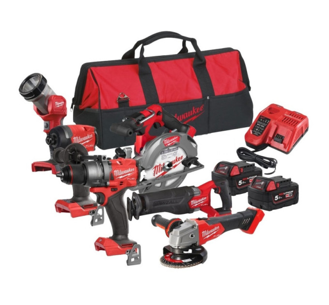 Набор из 6 инструментов аккумуляторных бесщеточных MILWAUKEE M18 FPP6G3-502B