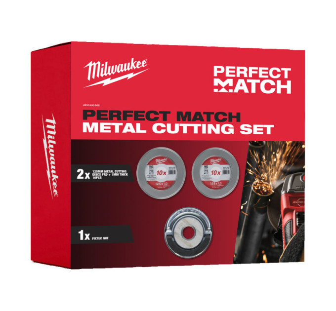 Набір абразивних дисків PRO+ 125х1 мм + гайка Fixtec, MILWAUKEE