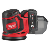 Шліфмашина ексцентрикова акумуляторна MILWAUKEE Ø125мм M18 BOS125-502B, (заміна на 4933498254)