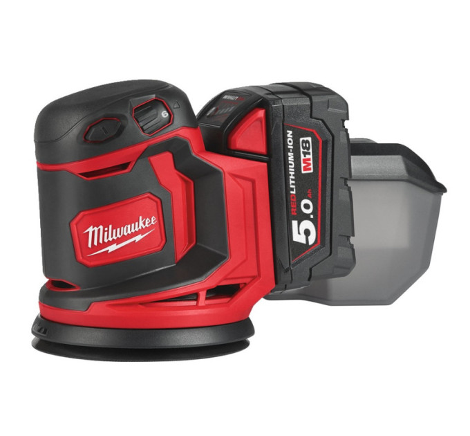 Шліфмашина ексцентрикова акумуляторна MILWAUKEE Ø125мм M18 BOS125-502B, (заміна на 4933498254)