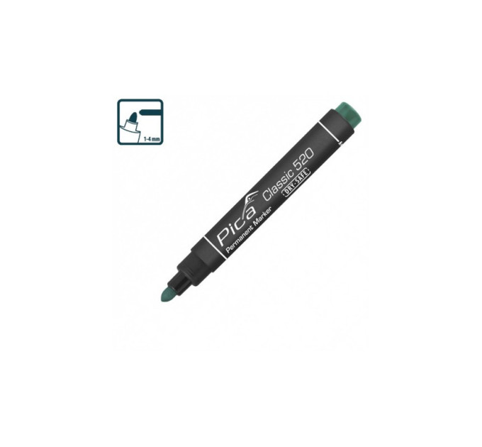 Маркер перманентный Pica 520/36 Classic Permanent Marker bullet tip, зеленый