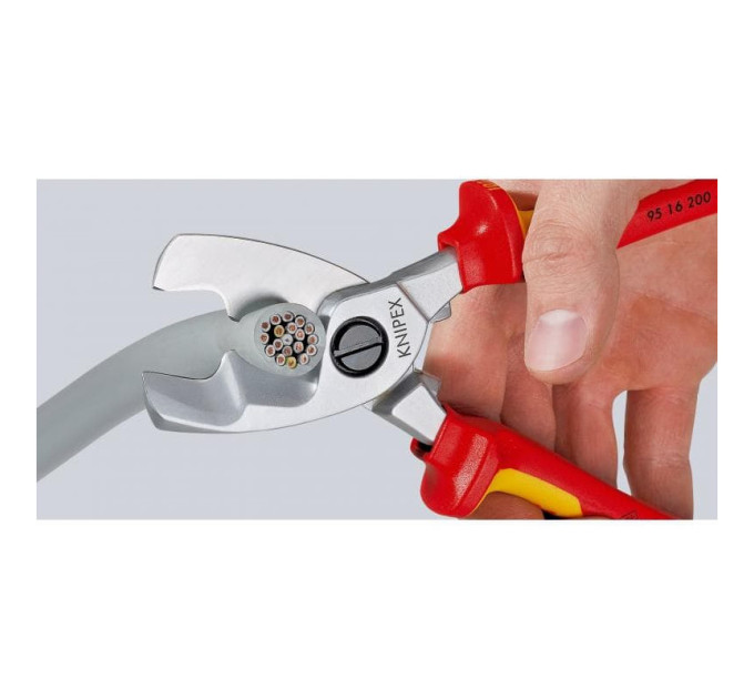 Ножницы для резки кабелей, Ø20мм / 70мм², 200мм VDE KNIPEX 95 17 200, хромированные
