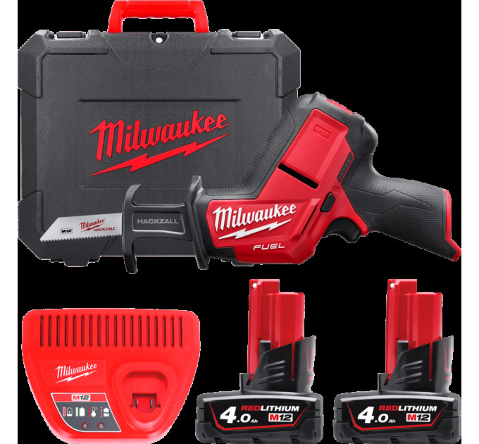 Пила сабельная аккумуляторная бесщеточная MILWAUKEE M12 CHZ-402C (ЗУ+2акк.Х4Ач+кейс)