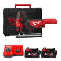Пила лобзиковая аккумуляторная бесщёточная MILWAUKEE M18 FBJS-502X (ЗУ+2акк.Х5Ач+HDкейс)