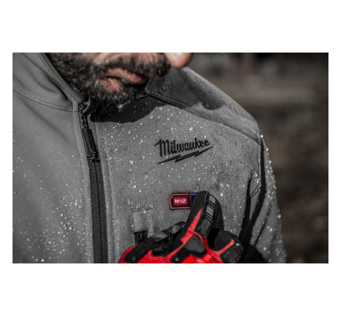 Куртка с подогревом MILWAUKEE M12 HJGREY5-201, серая, размер XXXL (ЗУ +1акк.Х2Ач)