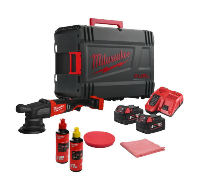 Машина полірувальна акумуляторна безцентрова MILWAUKEE Ø125мм M18 FROP15-502X KIT