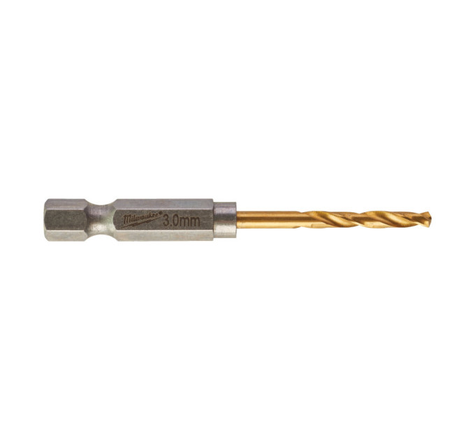 Свердло по металу RedHEX SHOCKWAVE™ HSS-TiN MILWAUKEE, Ø3,0х65х23мм, (10шт)