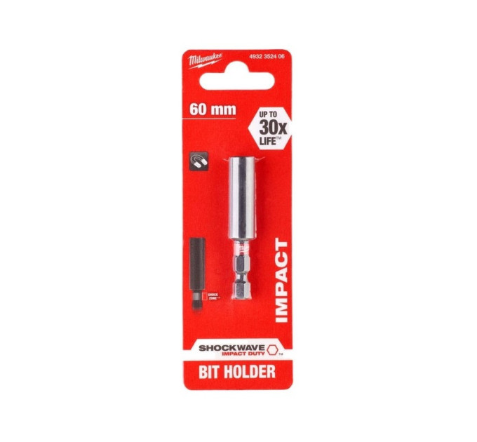 Тримач для біт магнітний ShW 1/4'' Hex MILWAUKEE, 60мм