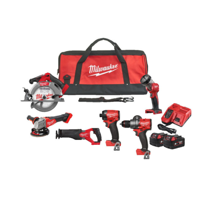 Набор из 6 инструментов аккумуляторных бесщеточных MILWAUKEE M18 FPP6G3-502B