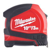 Рулетка MILWAUKEE з LED підсвічуванням, 3м/10фт (12мм)